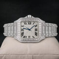Men's Iced Out Moissanite Automatic Watch — Square Dial, Sapphire Glass