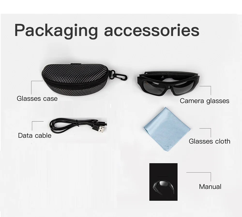 4K HD Glasses Camera Video Driving Record Cycling Video Smart Glasses With Eyewear Camcorder For Outdoor Mini Camera
