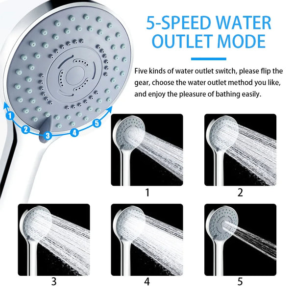 Bathroom 5-Mode Handheld Shower Head