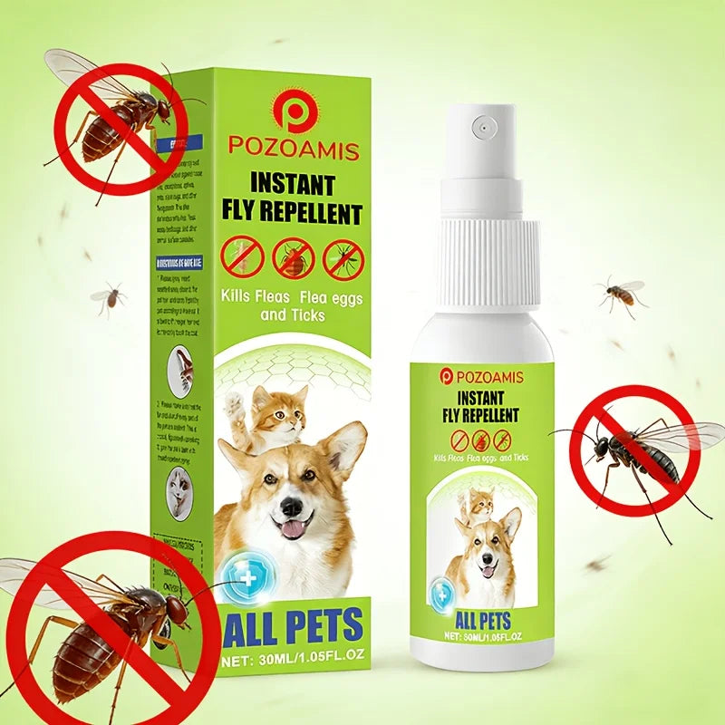 3pcs Pet Flea and Insect Repellent Spray 30ml, effectively repels annoying pests, gentle and non-harmful to pets – suitable for