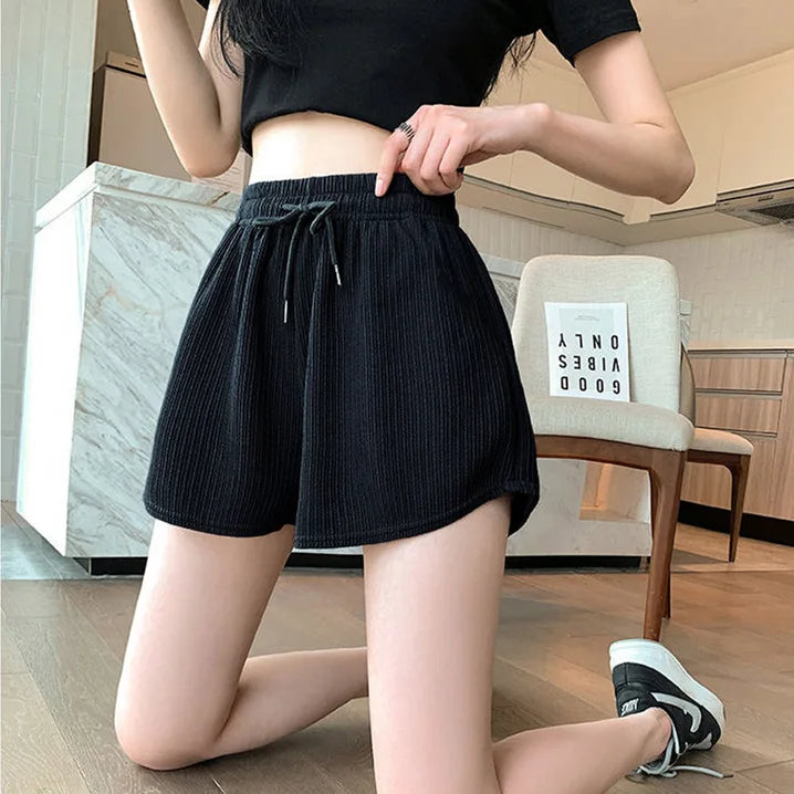 Wide-Leg Breathable Yoga Shorts