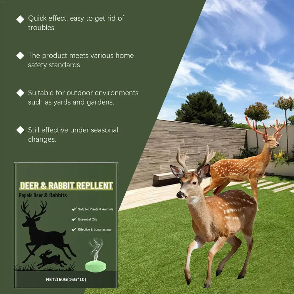10Pcs Deer and Rabbit Repellent Pills Home Outdoor Courtyard Plant Oil Odor Repellent Long lasting Repellent Pills