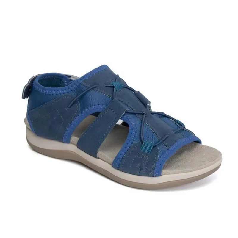 Women's Sandals Summer 2024 New Round Head Breathable Casual Sandals Large Size Flat Beach Sandals Women Zapatos De Mujer