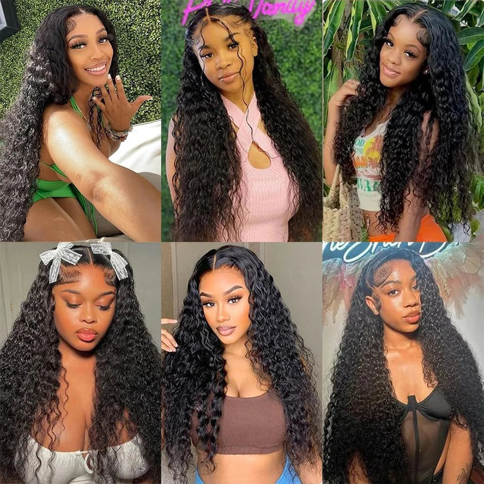 Glueless Water Wave Full Lace Front Wig 250% Density