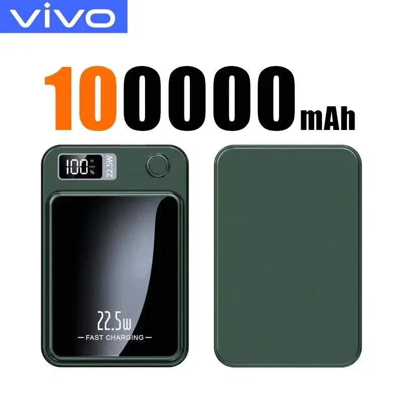 VIVO 500000mAh Wireless Magnetic PowerBank 22.5W Fast Charging Portable External Battery PowerBank Adapter For iPhone Huawei