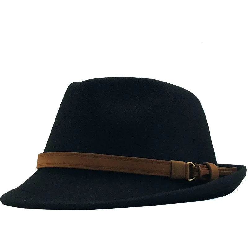 Retro Wool Jazz Fedora Hat — British Gentleman Style