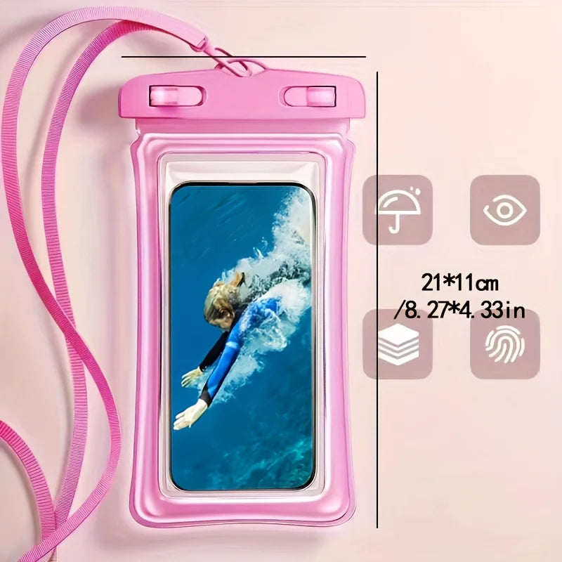 Waterproof Phone Pouch 3D Design — Fits 8-Inch Smartphones (Case-Friendly)