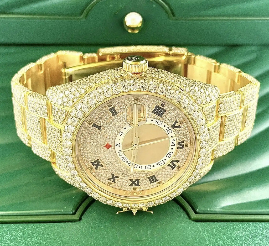 Custom Iced Out Moissanite Mechanical Watch — 44mm, Auto Date