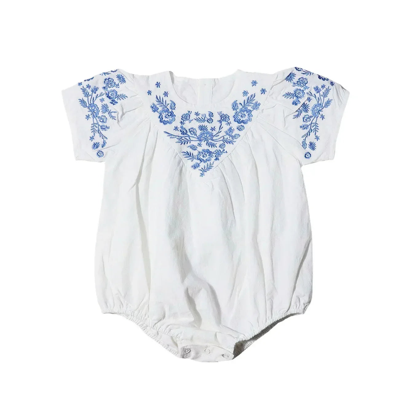 AP Cobalt Embroidery Collection Not Transparent 2025SS Girls Dress Sister Brother Matching Clothing Set Baby Romper Knit Polo