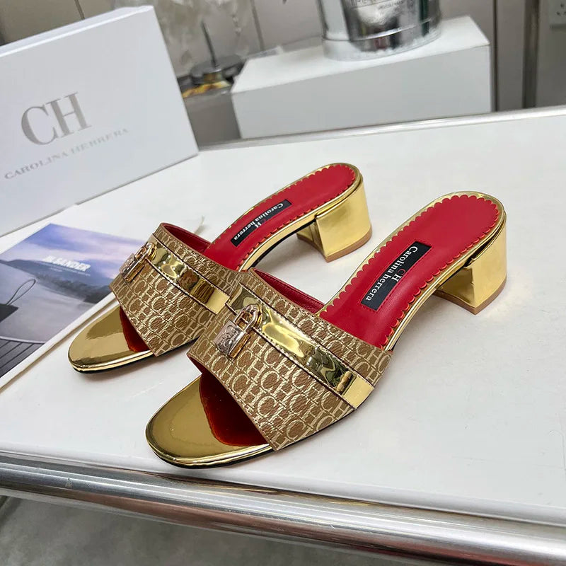 CH New Women's Outdoor Sandals Simple and Comfortable Classic Style Fashion Summer Ladies Slippers Low Heel Retro Versatile