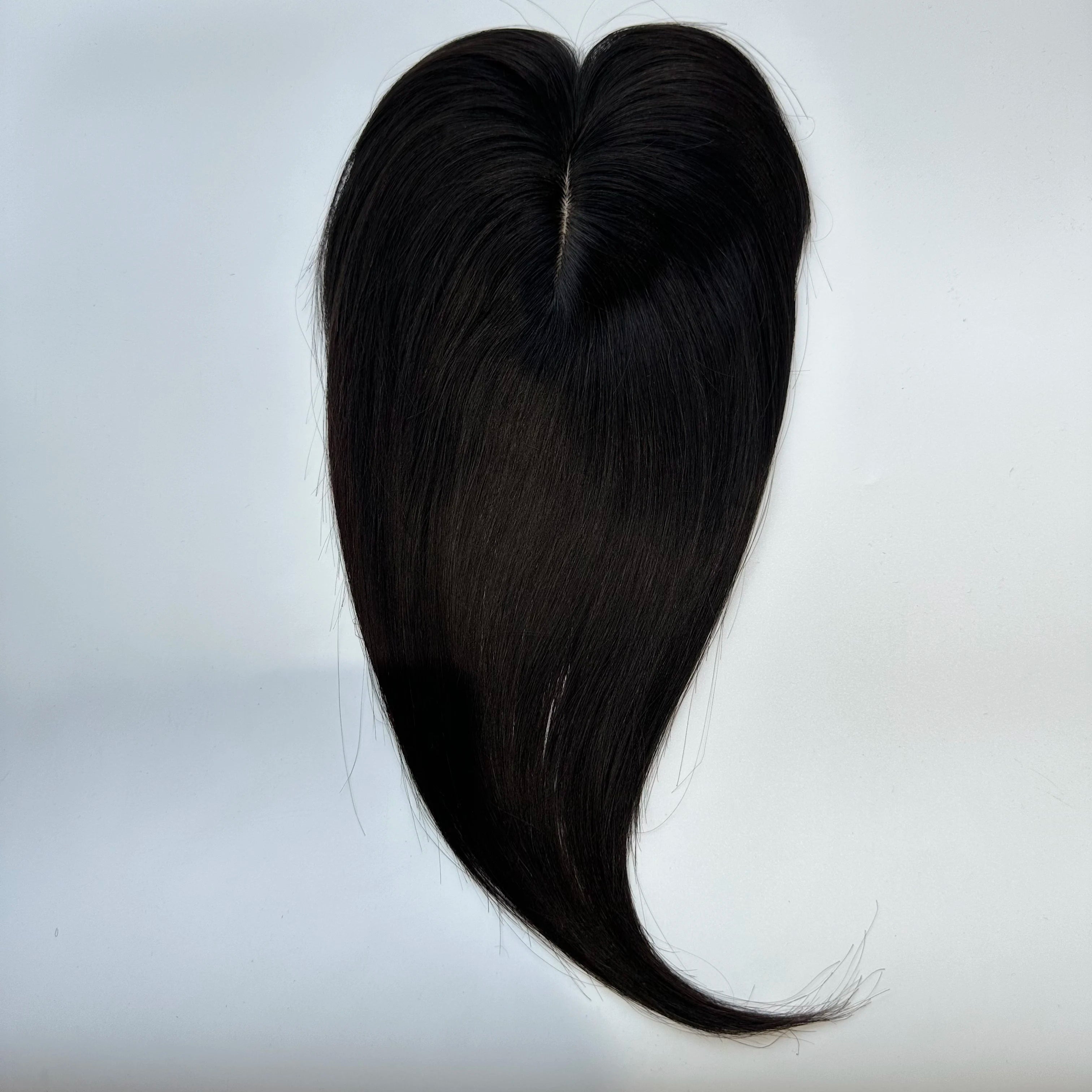 Human Hair Topper Middle Part Lace Wispy Fringe 7x10