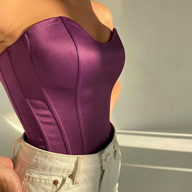 Strapless Corset Crop Top