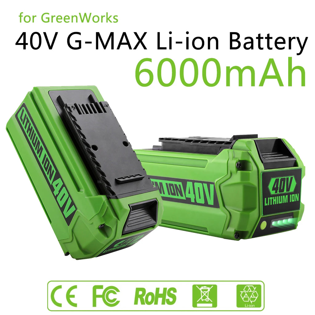 For Greenworks 40V Batteries 6Ah GreenWorks G-MAX Li-ion Battery Manufacturer Replacement Battery For Lawn Mower Power Tool