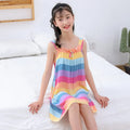 Rabbit Kids Cotton Nightdress Little Teen Girl Pajamas Dresses Children Summer Nightgowns Home Clothes Kids Sleepwear Gecelik