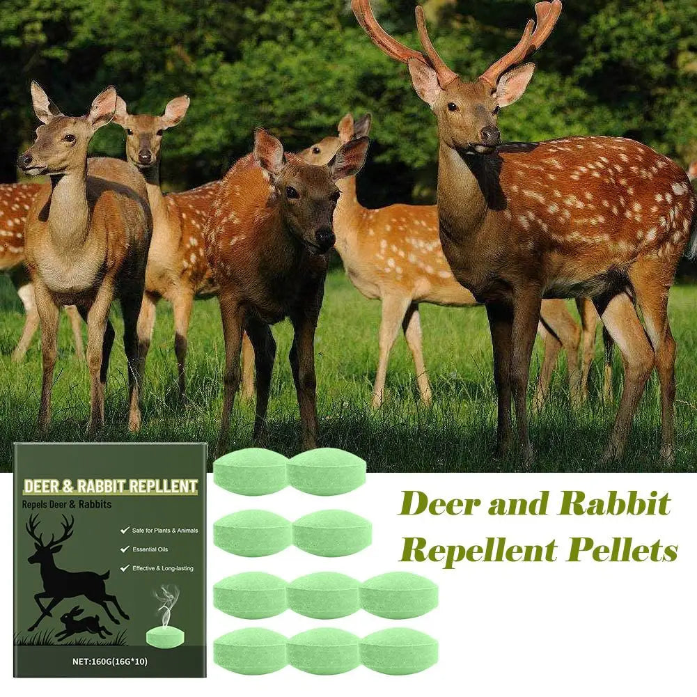 10Pcs Deer and Rabbit Repellent Pills Home Outdoor Courtyard Plant Oil Odor Repellent Long lasting Repellent Pills