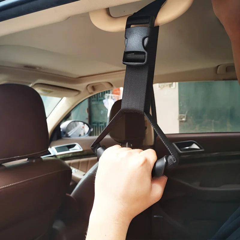 Ergonomic Car Door Handle Assist for Elderly &Disabled -Adjustable Nylon Hand Strap with Secure Buckle,Interior Safety Accessory