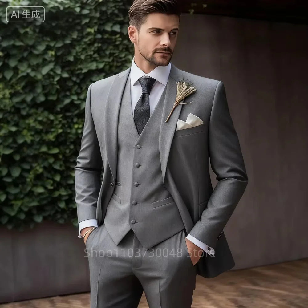 Luxury 3-Piece Men's Tuxedo Suit Slim Fit