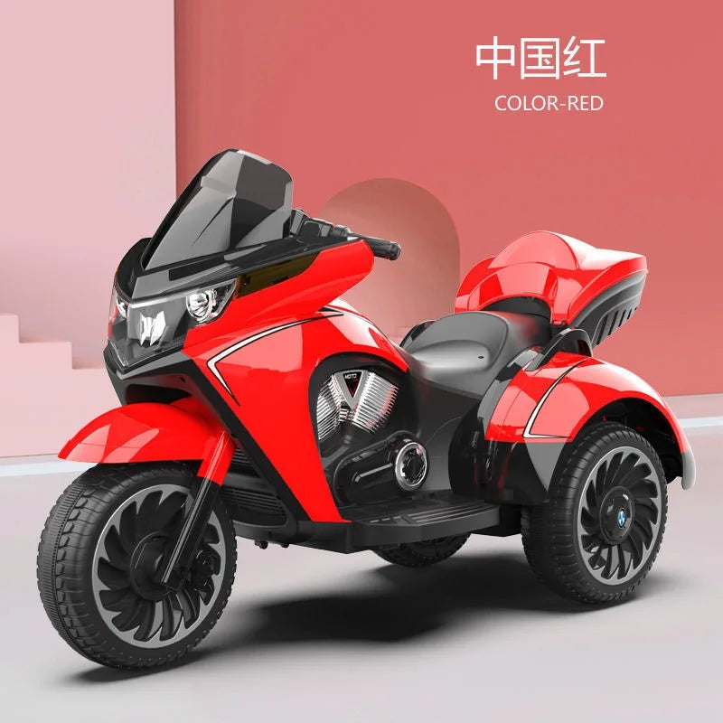 New Children's Electric Motorcycle Ride on 3-12 Years Old Load 50KG Double Kids Tricycle with True Key Start