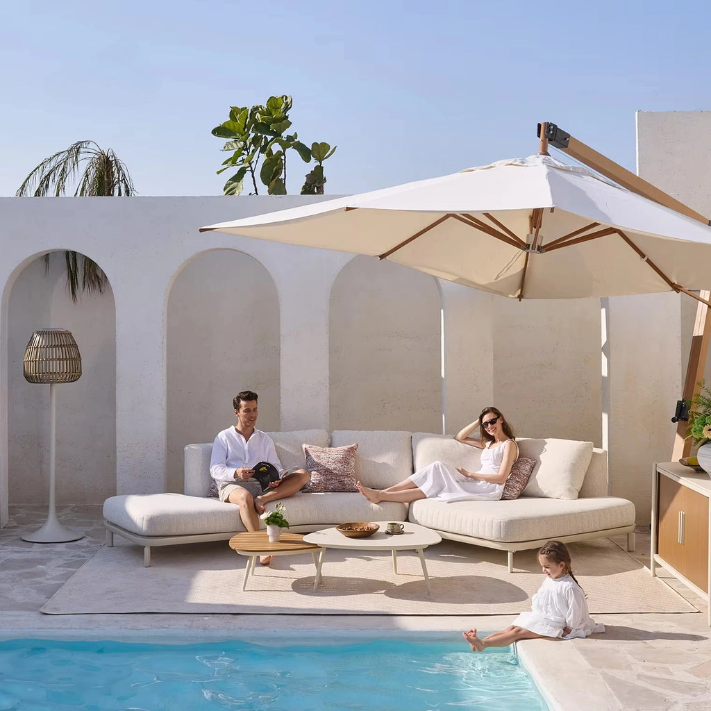 Outdoor Lounge 3 Seat Aluminium Outdoor Modular Sofa Outside Patio Seating Furniture Garden Sofa Sets