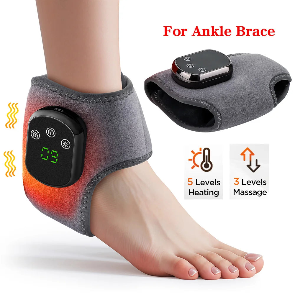 Electric Heated Wrist & Ankle Brace — Vibration Massage with Hot Compress