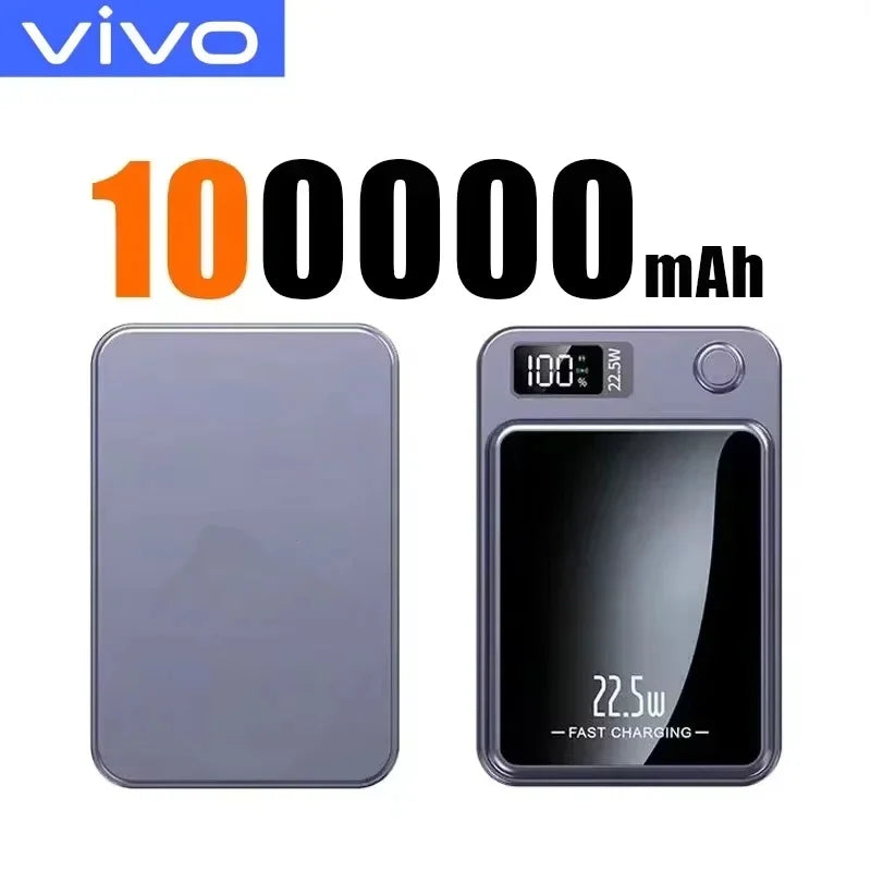 VIVO 500000mAh Wireless Magnetic PowerBank 22.5W Fast Charging Portable External Battery PowerBank Adapter For iPhone Huawei