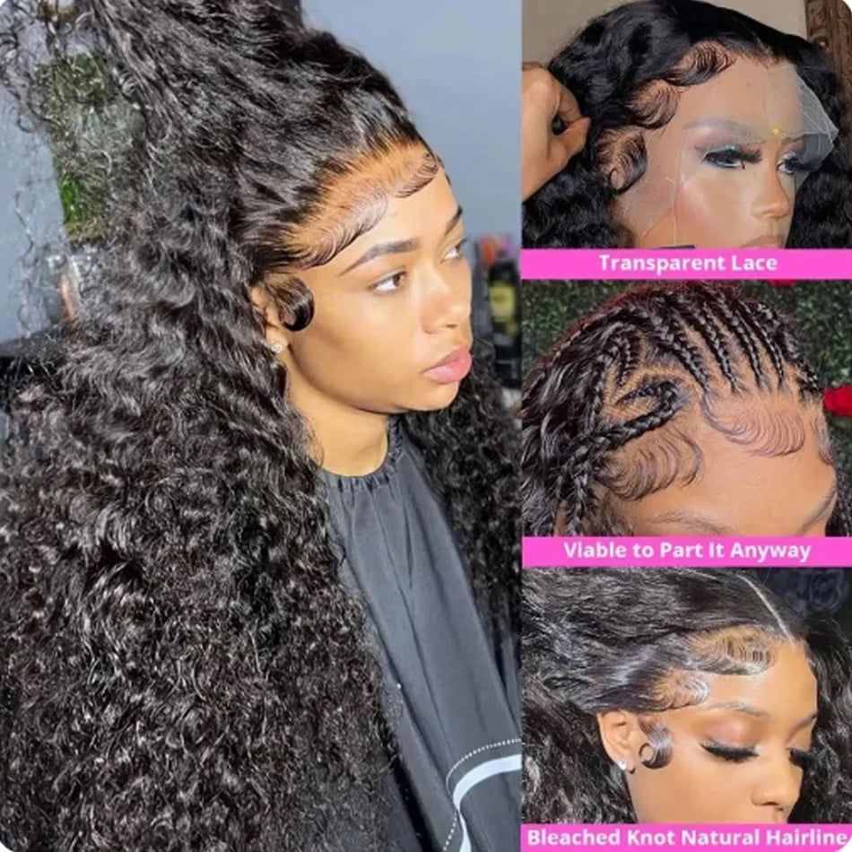 Glueless Water Wave Full Lace Front Wig 250% Density