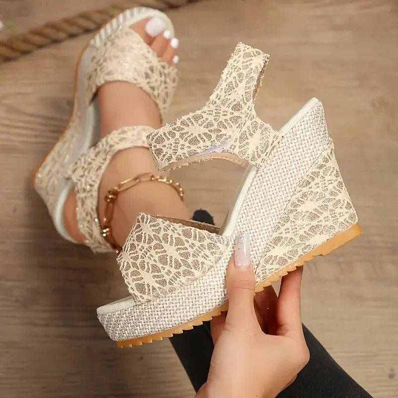 Women's Luxury Wedge Platform Peep Toe Party Sandals