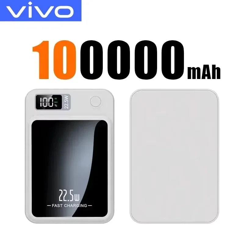 VIVO 500000mAh Wireless Magnetic PowerBank 22.5W Fast Charging Portable External Battery PowerBank Adapter For iPhone Huawei