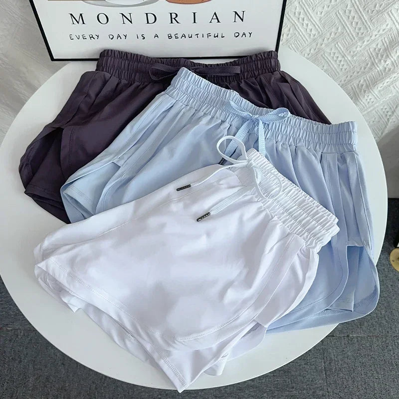 Double-Layer Quick-Dry Yoga Shorts