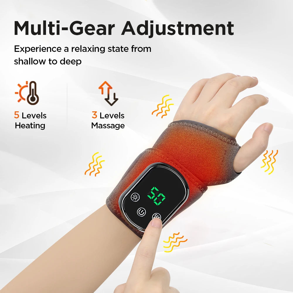 Electric Heated Wrist & Ankle Brace — Vibration Massage with Hot Compress