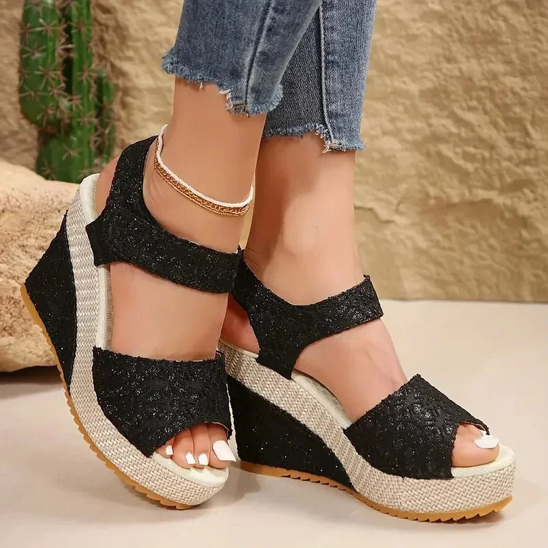 Women's Luxury Wedge Platform Peep Toe Party Sandals