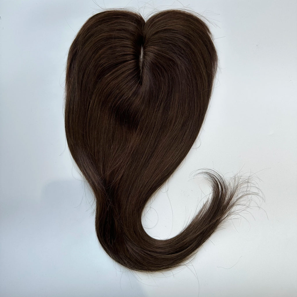 Human Hair Topper Middle Part Lace Wispy Fringe 7x10