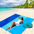 Blue White Striped Sandproof Waterproof Beach Mat