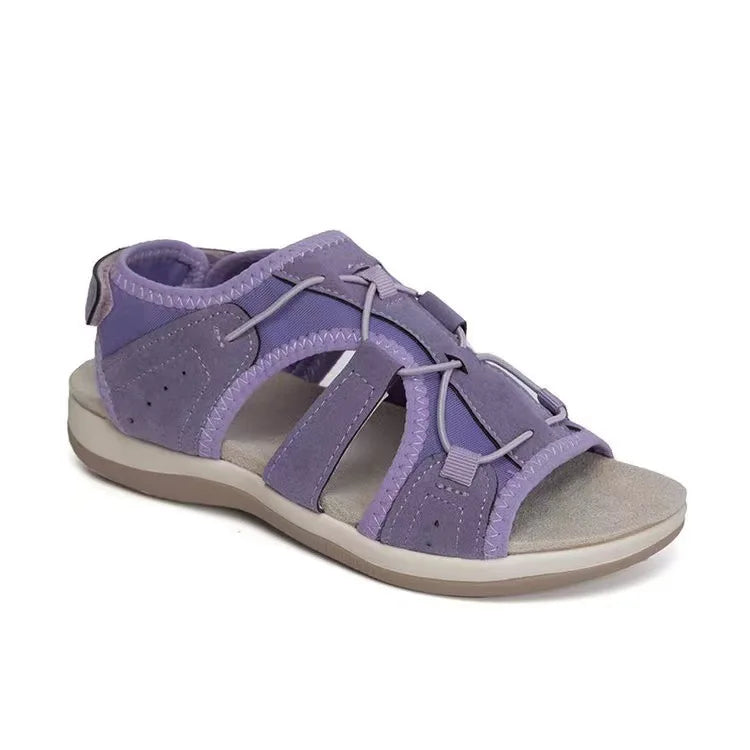 Women's Sandals Summer 2024 New Round Head Breathable Casual Sandals Large Size Flat Beach Sandals Women Zapatos De Mujer