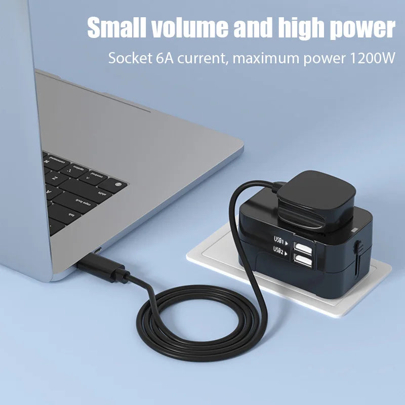 Universal Travel Adapter — 150+ Countries with 2 USB Ports & Surge Protection