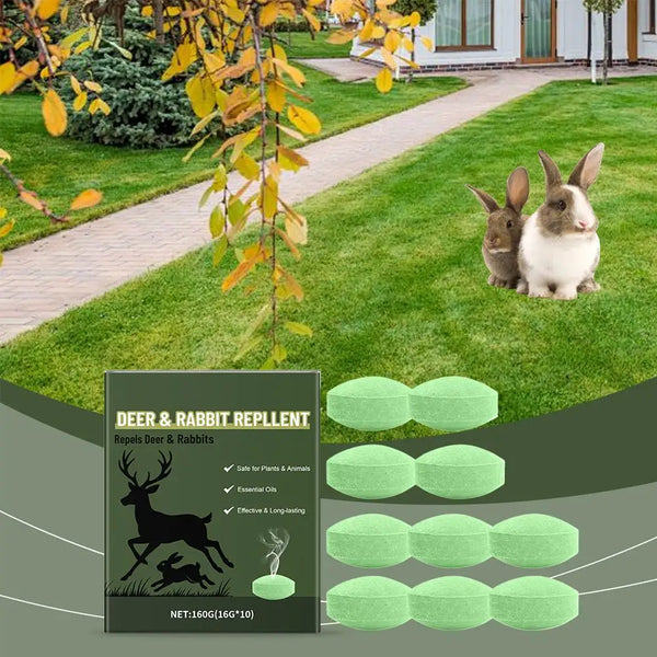 10Pcs Deer and Rabbit Repellent Pills Home Outdoor Courtyard Plant Oil Odor Repellent Long lasting Repellent Pills