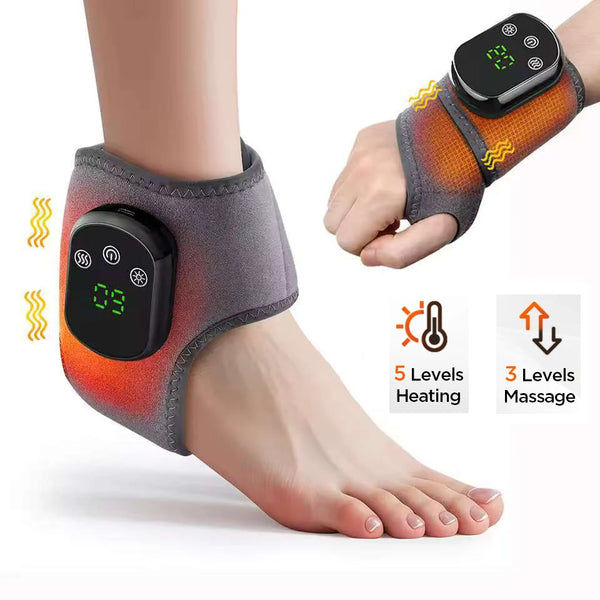 Electric Heated Wrist & Ankle Brace — Vibration Massage with Hot Compress