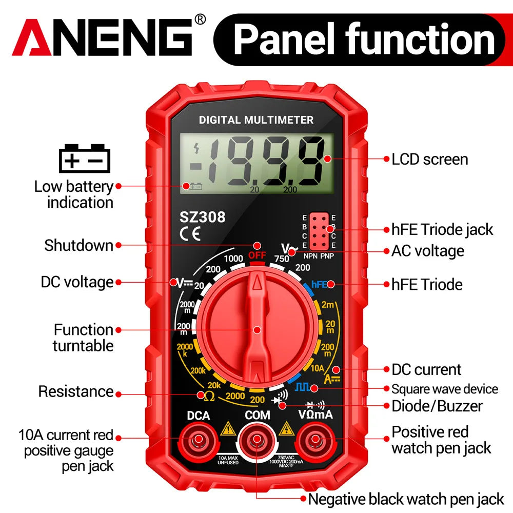 ANENG SZ308 Digital Multimeter AC/DC Tester