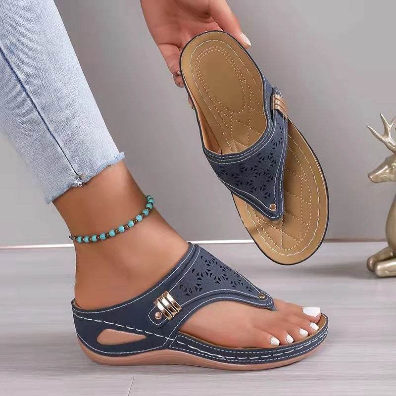 Summer Sandals Women 2025 Big Size Platform Wedges Sandals Slippers Non-Slip Open Toe Flip Flops Ladies Comfortable Beach Shoes