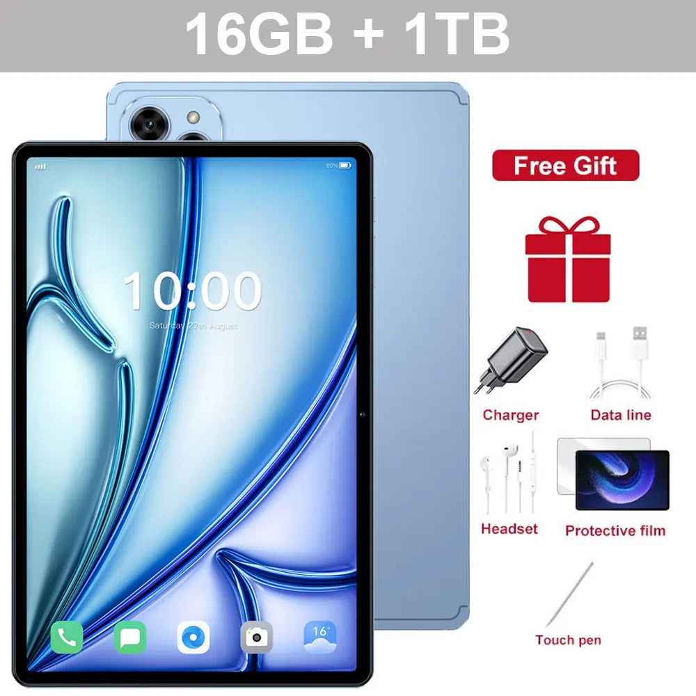 Upgraded Pad 16 Pro Tablet Android 15 Global Version 22GB+2TB 10.1" Children's Kids Tab 10000mAh Original 5G Dual SIM Tablet PC