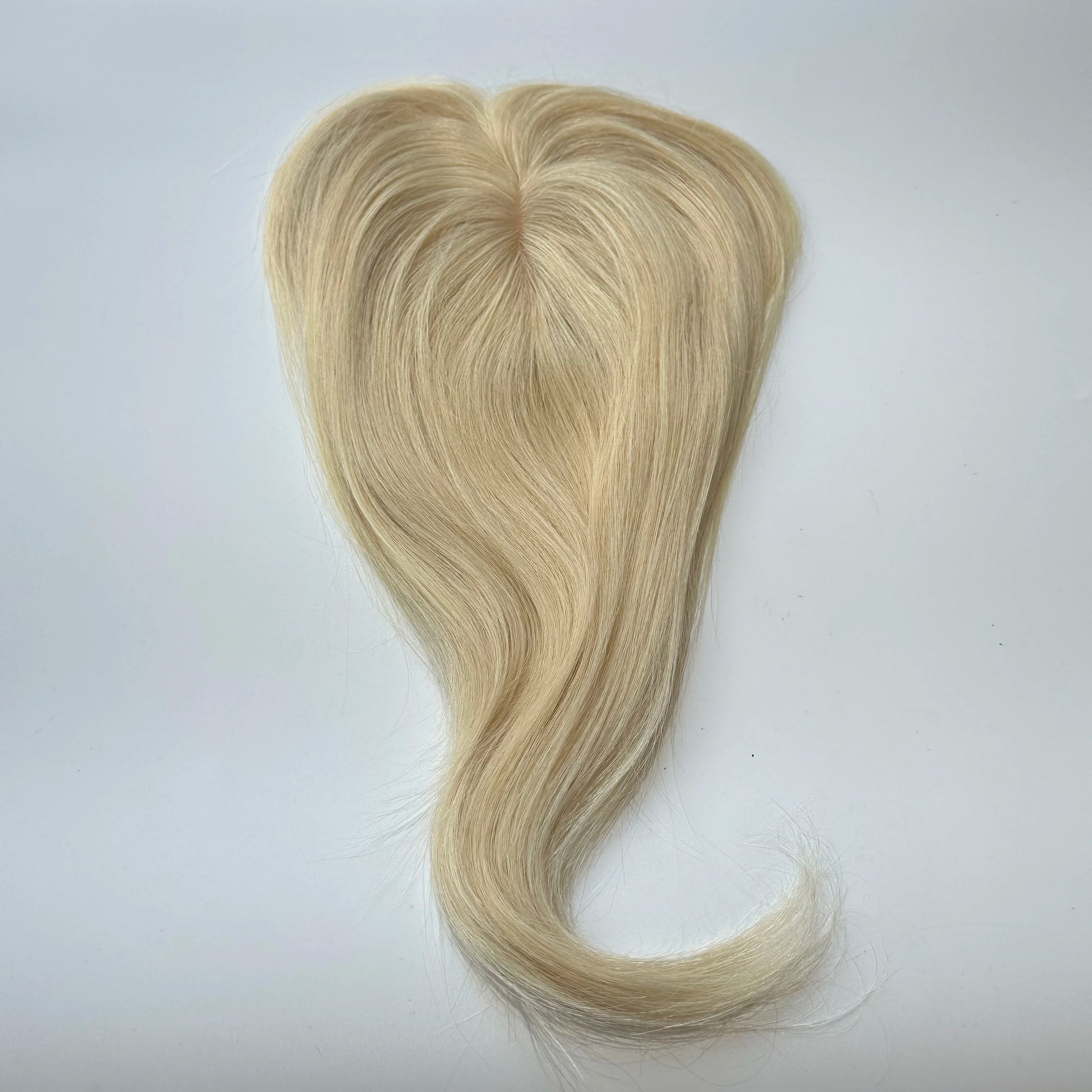 Human Hair Topper Middle Part Lace Wispy Fringe 7x10