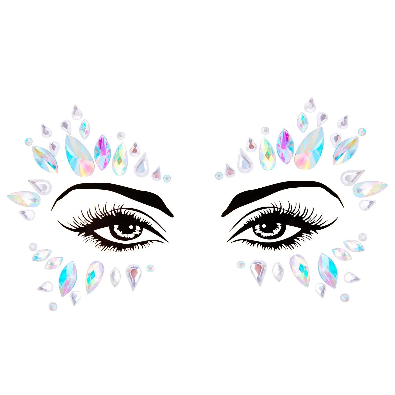 3D Sexy Face Tattoo Stickers Temporary Tattoos Glitter Fake Tattoo Rhinestones Masquerade for Women Party Face Jewels Tattoo