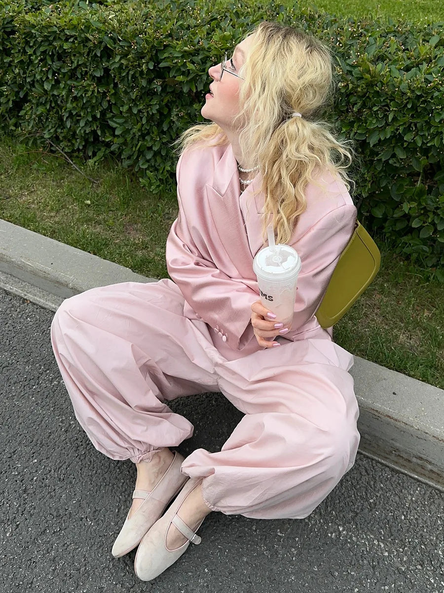 Cotton Wide-Leg Casual Pants