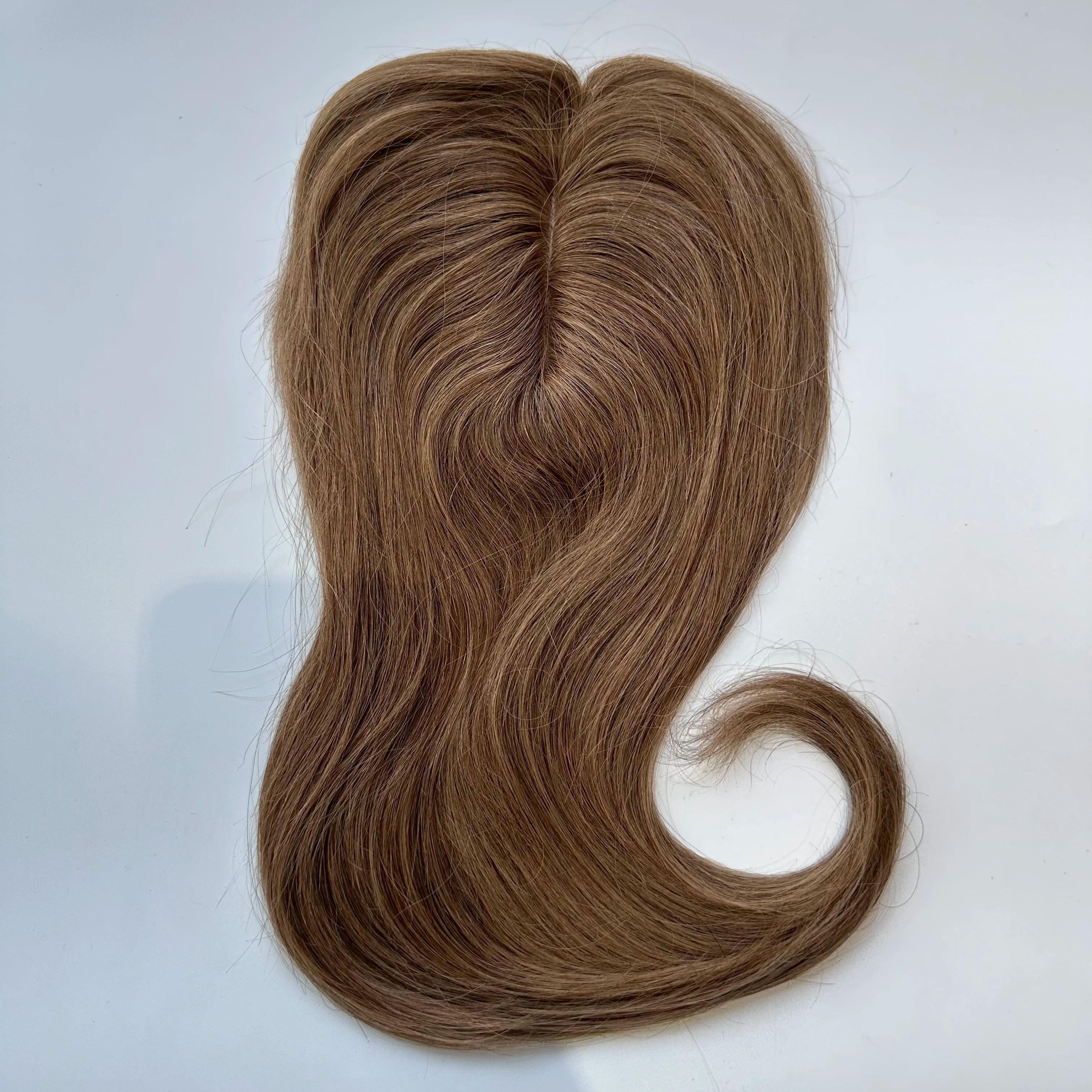 Human Hair Topper Middle Part Lace Wispy Fringe 7x10