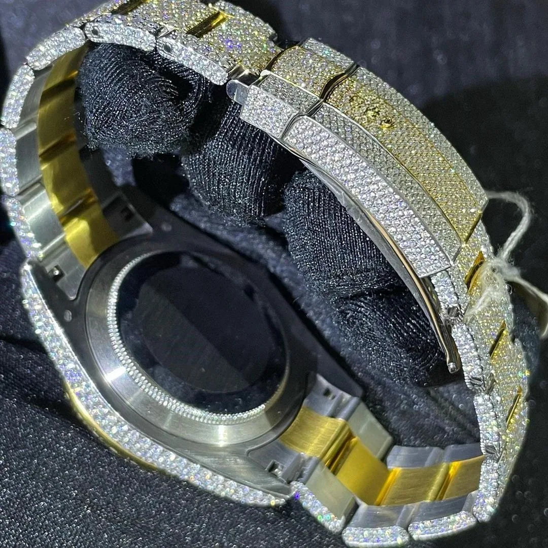 Custom VVS1 Moissanite Hip Hop Square Watch — Unisex, Mechanical