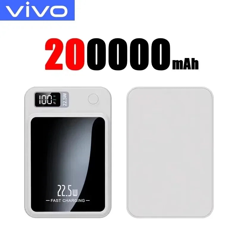VIVO 500000mAh Wireless Magnetic PowerBank 22.5W Fast Charging Portable External Battery PowerBank Adapter For iPhone Huawei