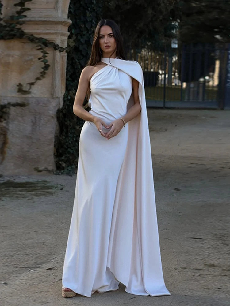 Satin Halter Backless Party Dress