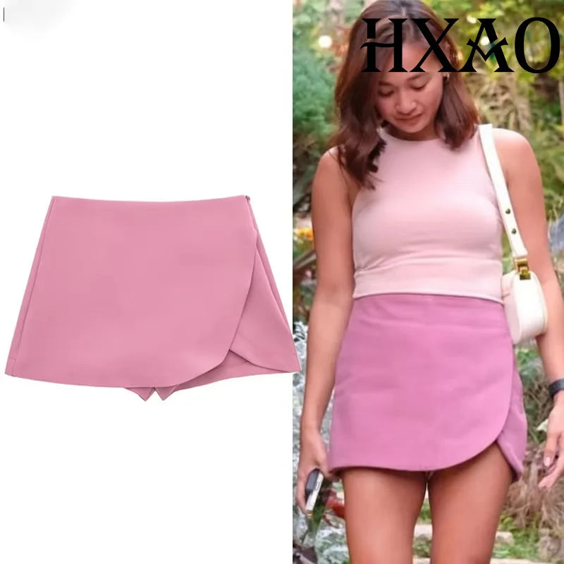 High-Waist Asymmetric Skort