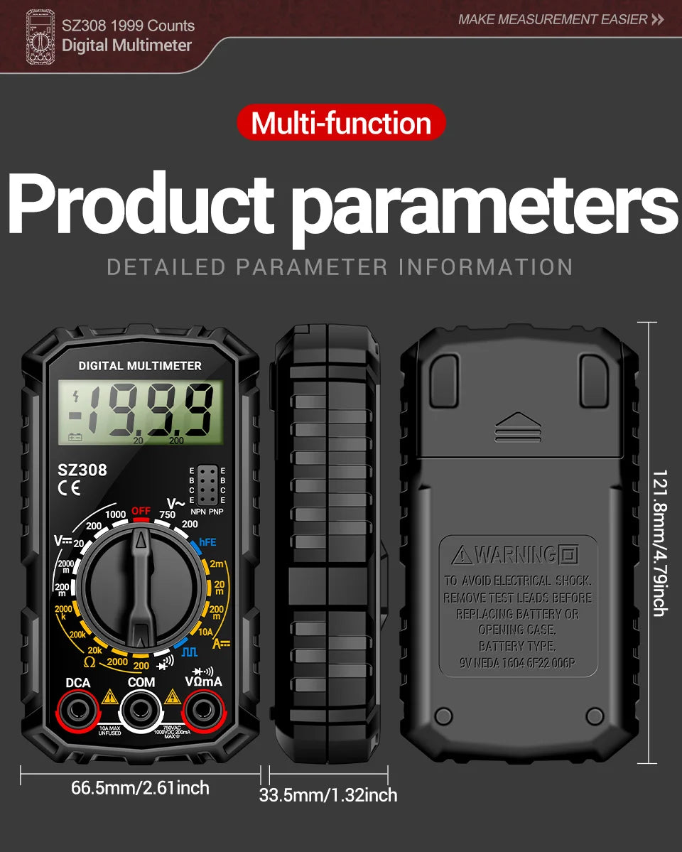 ANENG SZ308 Digital Multimeter AC/DC Tester