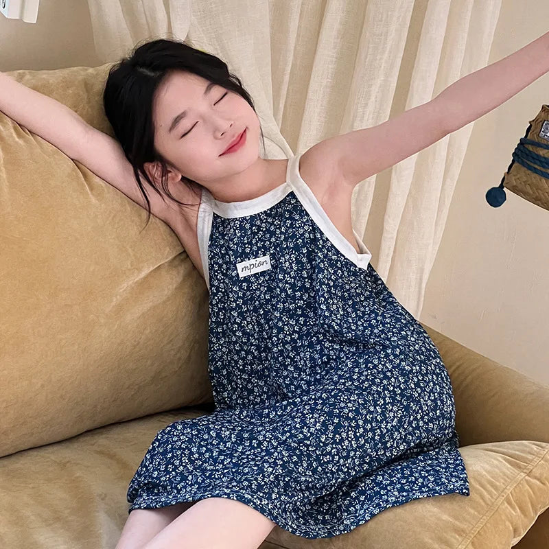 Rabbit Kids Cotton Nightdress Little Teen Girl Pajamas Dresses Children Summer Nightgowns Home Clothes Kids Sleepwear Gecelik